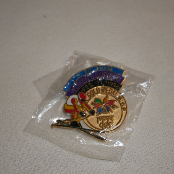 Other - 1998 Olympic Womens Super-G Gold Medalist Enamel Pin Skiing Collectible Vintage